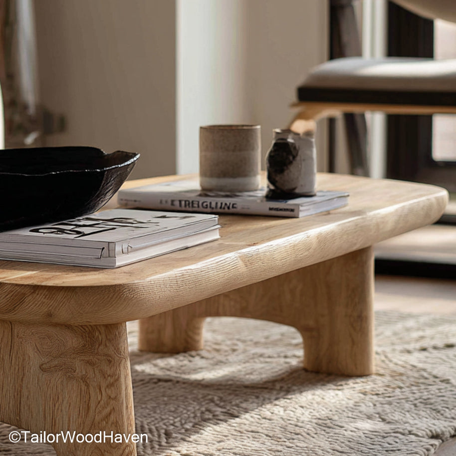 Walnut Slab Coffee Table Premium Live Edge Coffee Table Crafted from Walnut Slab for Luxurious Rustic Aesthetics
