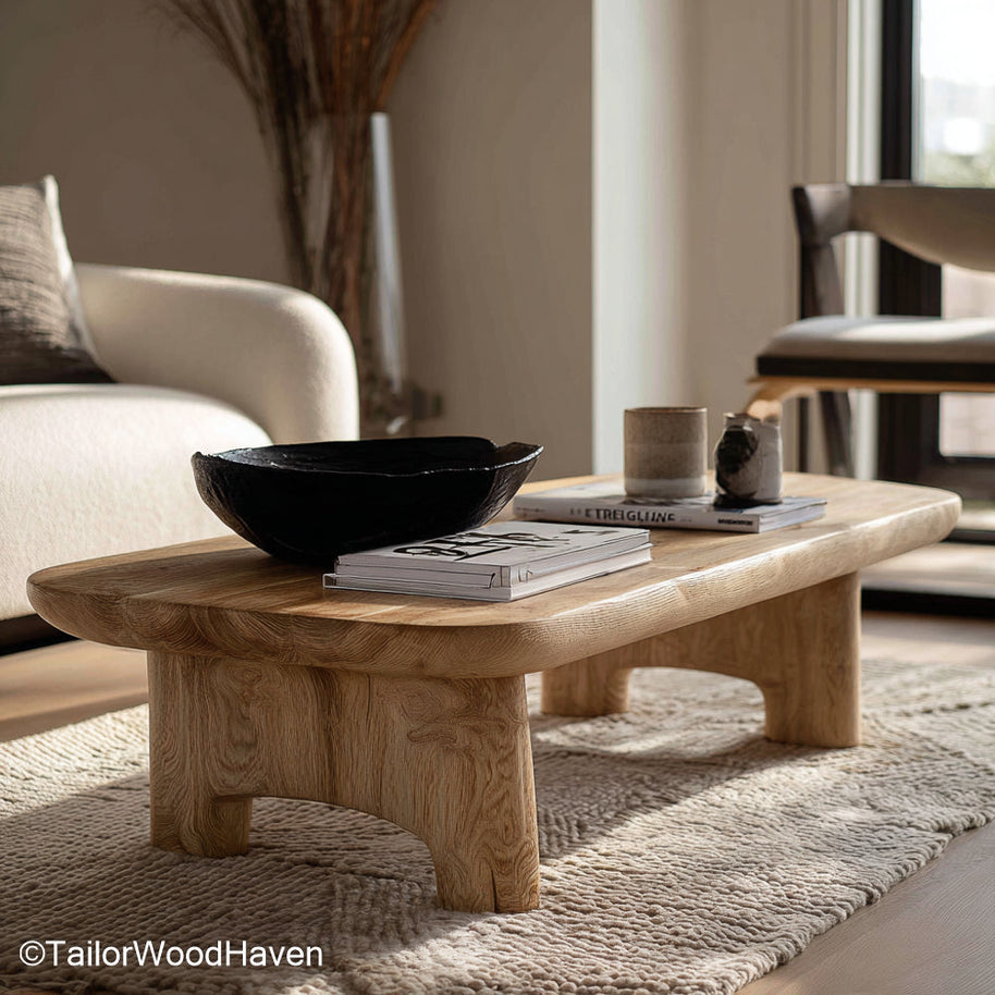 Walnut Slab Coffee Table Premium Live Edge Coffee Table Crafted from Walnut Slab for Luxurious Rustic Aesthetics
