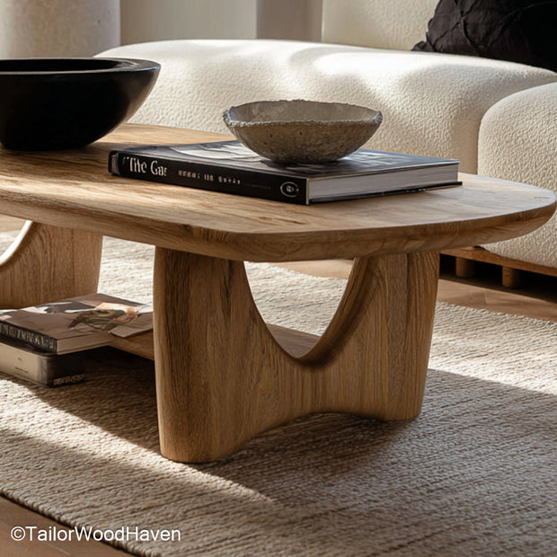 Natural Wood Coffee Table Rectangle Rectangular Coffee Table Made from Natural Wood with Rustic Live Edge Detail