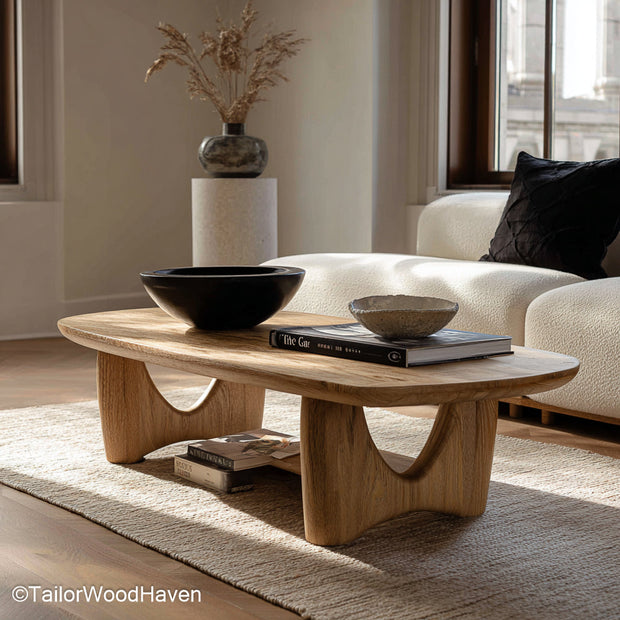 Natural Wood Coffee Table Rectangle Rectangular Coffee Table Made from Natural Wood with Rustic Live Edge Detail