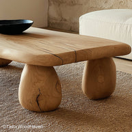 Live Wood Coffee Table Organic Live Edge Coffee Table Made from Real Solid Wood with Rustic Charm