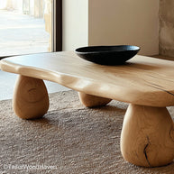 Live Wood Coffee Table Organic Live Edge Coffee Table Made from Real Solid Wood with Rustic Charm