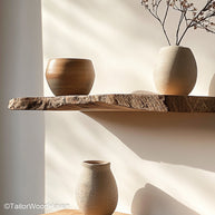 Oak floating shelves made from solid white oak with a smooth oil finish, suitable for kitchens, entryways, or living rooms