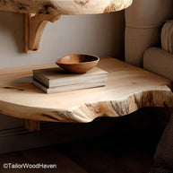 Floating white oak shelves with clean lines and natural finish for minimalist living rooms, kitchens, or bathroom styling