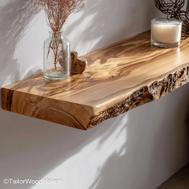 4 inch floating shelves built from solid wood with 4 inch depth and smooth sealed surface, ideal for narrow display or wall mounted storage
