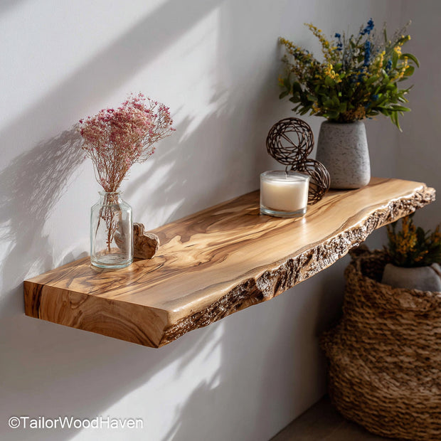 4 inch floating shelves built from solid wood with 4 inch depth and smooth sealed surface, ideal for narrow display or wall mounted storage