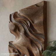 Natural Wood Wall Art crafted from real wood with visible grain and organic edges, perfect for earthy and minimalist wall decor styling