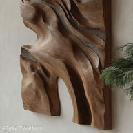 Natural Wood Wall Art crafted from real wood with visible grain and organic edges, perfect for earthy and minimalist wall decor styling