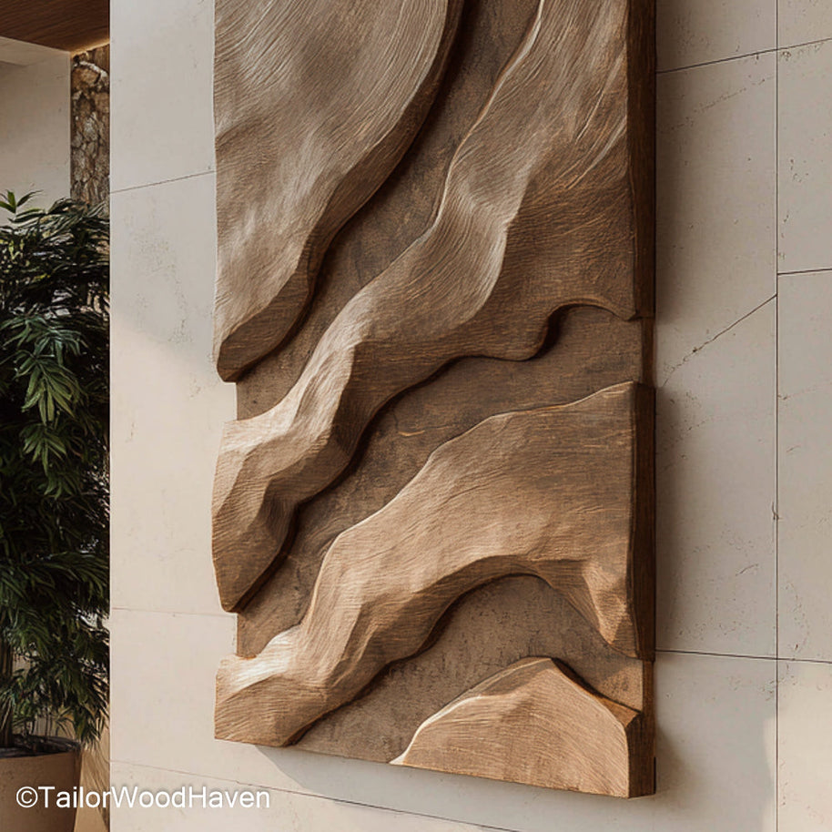 Wood Slat Wall Art Decorative Wood Slat Wall Art Panel Made from Layered Hardwood with Textured Design for a Warm, Contemporary Wall Accent