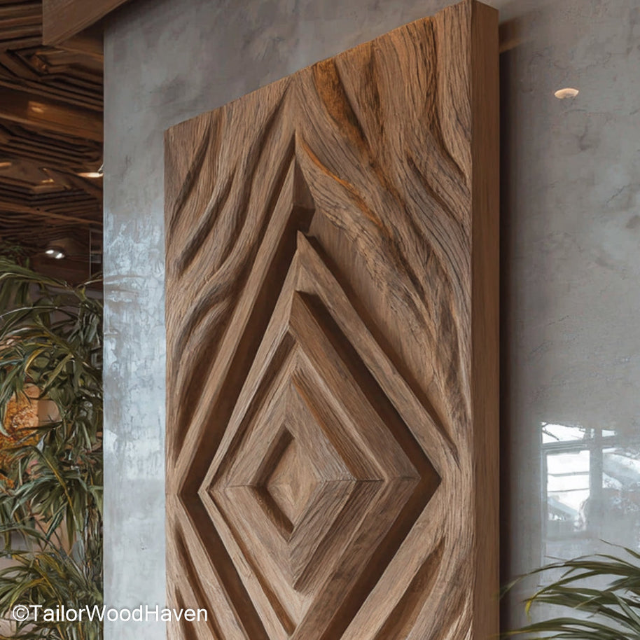 Wood Wall Slab created from thick, solid timber with a live or raw edge, perfect for mounting as a bold rustic centerpiece in entryways or lounges