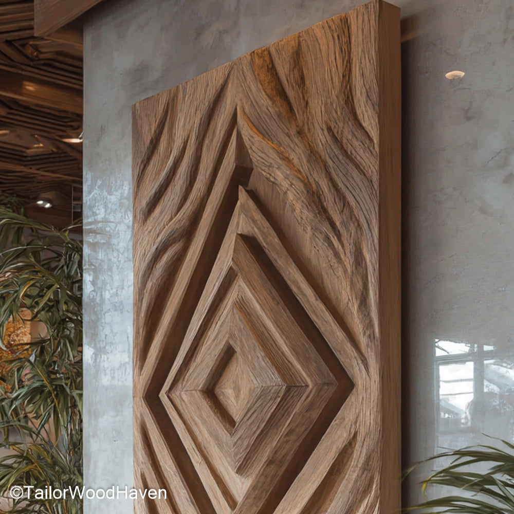 Wood Wall Slab created from thick, solid timber with a live or raw edge, perfect for mounting as a bold rustic centerpiece in entryways or lounges