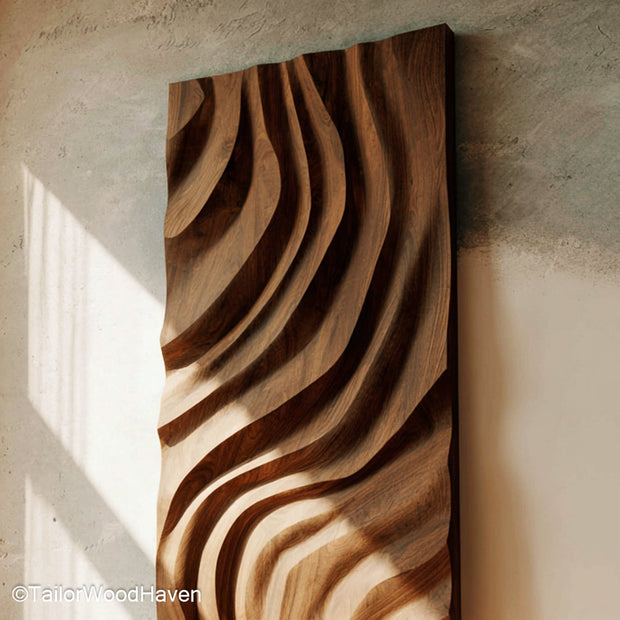Wood Wall Art Carving Hand Carved Wooden Wall Art Featuring Organic Shapes and Textures for Earthy Decor