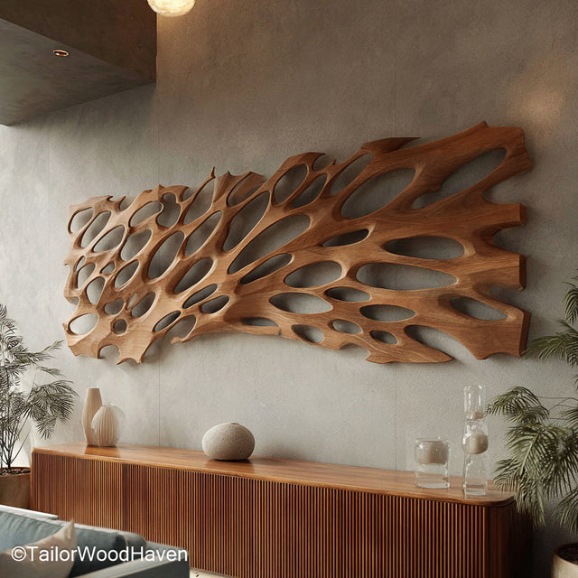 Abstract Wood Wall Art Handcrafted Wooden Wall Art Featuring Abstract Designs for Contemporary and Natural Decor