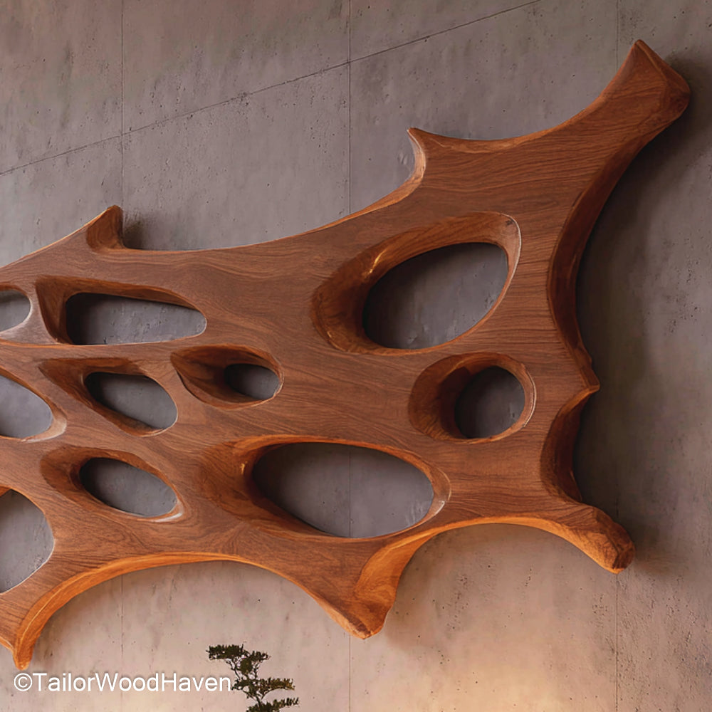 Big Wood Wall Art Oversized Wooden Wall Decor Crafted from Solid Wood for Bold Rustic or Artistic Interiors