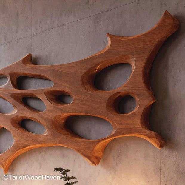 Big Wood Wall Art Oversized Wooden Wall Decor Crafted from Solid Wood for Bold Rustic or Artistic Interiors