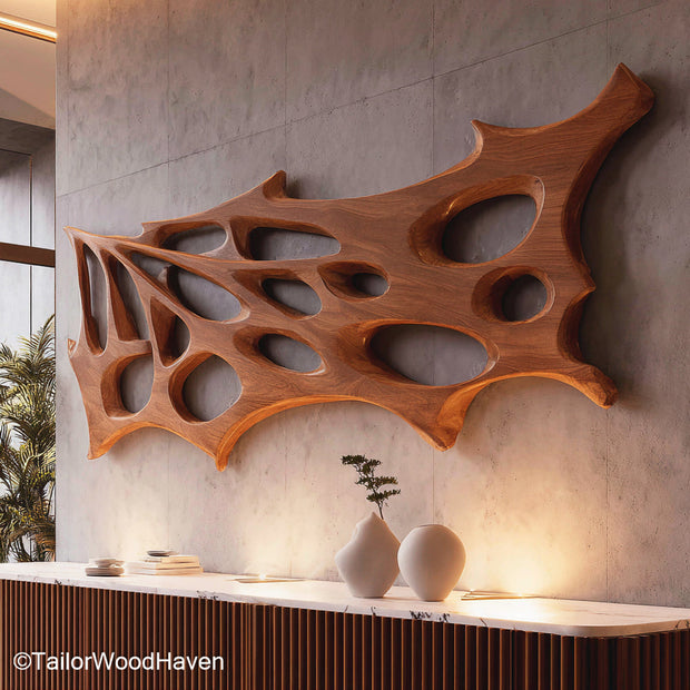 Big Wood Wall Art Oversized Wooden Wall Decor Crafted from Solid Wood for Bold Rustic or Artistic Interiors