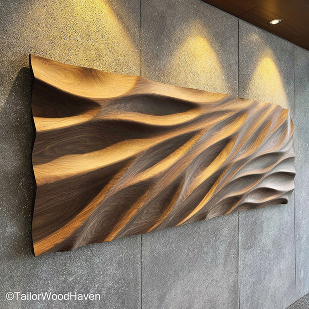 Wooden Wall Art Large Statement Wooden Wall Art in Large Size for Rustic, Minimalist, or Cabin Themed Rooms