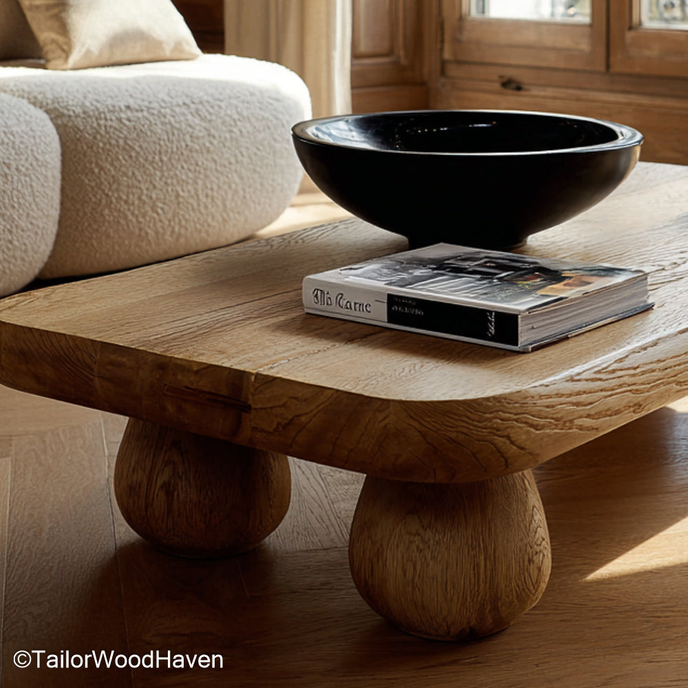 Walnut Live Edge Coffee Table Handcrafted Coffee Table Made from Solid Walnut with Organic Live Edge Design