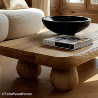 Walnut Live Edge Coffee Table Handcrafted Coffee Table Made from Solid Walnut with Organic Live Edge Design
