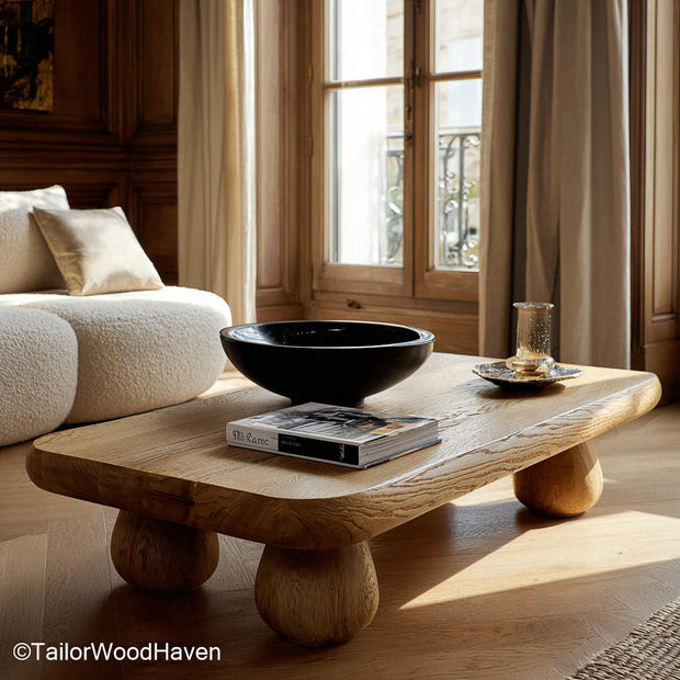 Walnut Live Edge Coffee Table Handcrafted Coffee Table Made from Solid Walnut with Organic Live Edge Design