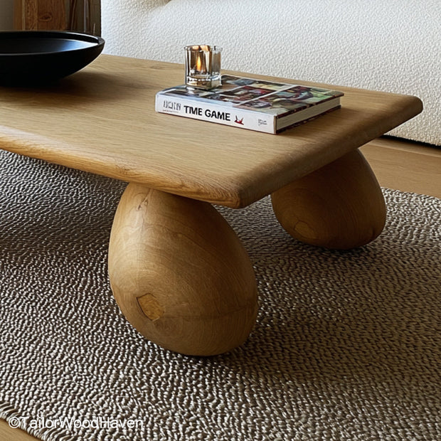Natural Wood Coffee Table Modern Live Edge Coffee Table with Minimalist Style and Natural Wood Grain for Contemporary Homes