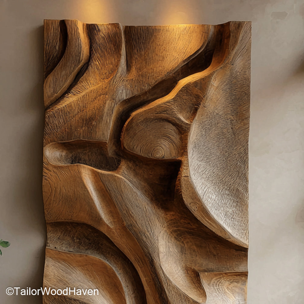 Wooden Bedroom Wall Art handcrafted from solid timber with calming tones and textures designed to enhance cozy and peaceful bedroom wall spaces