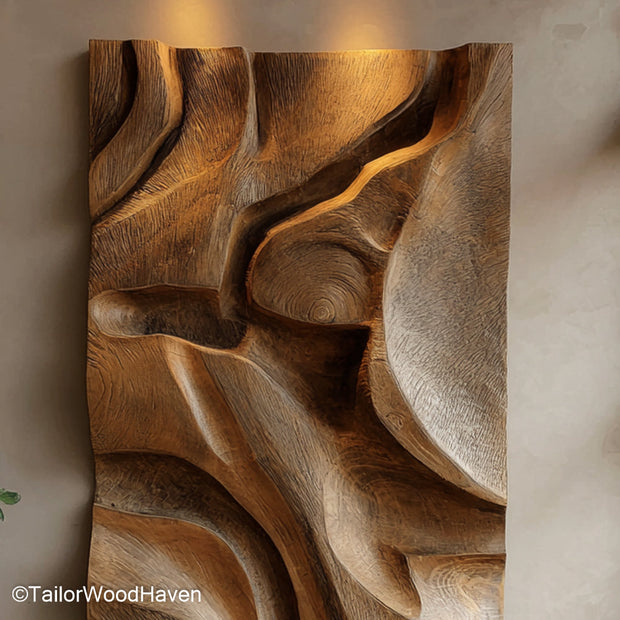Wooden Bedroom Wall Art handcrafted from solid timber with calming tones and textures designed to enhance cozy and peaceful bedroom wall spaces