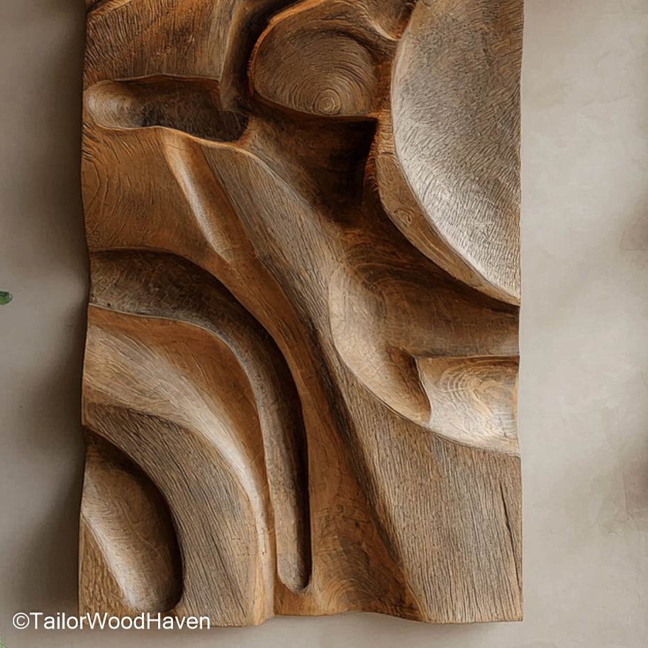 Wooden Bedroom Wall Art handcrafted from solid timber with calming tones and textures designed to enhance cozy and peaceful bedroom wall spaces