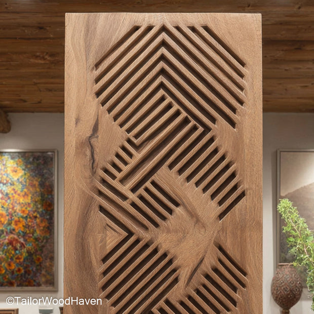 Wooden Decorative Pieces Artisan Carved Wooden Decorative Pieces for Wall Display, Ideal for Adding Texture and Warmth to Hallways or Living Rooms