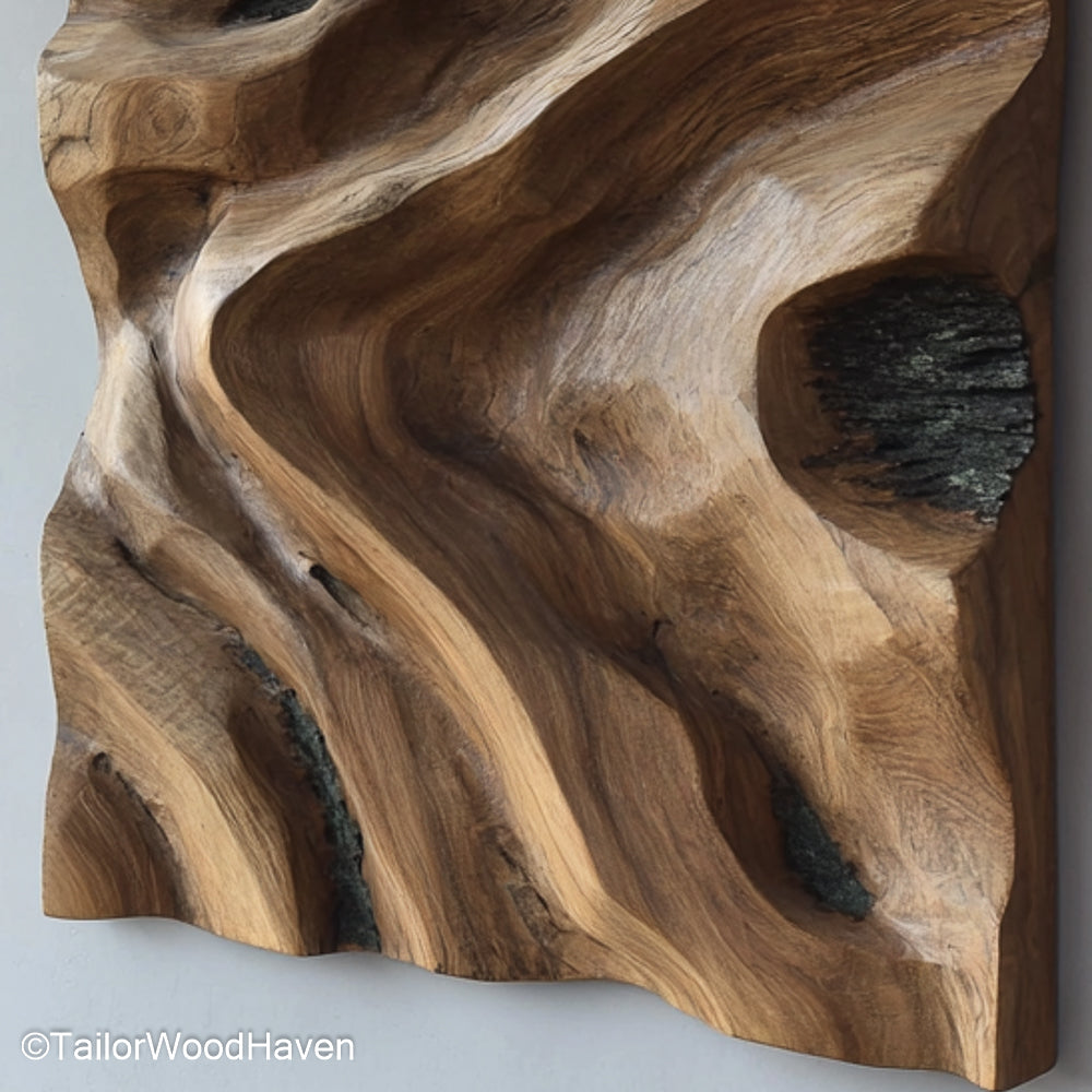 Live Edge Wall Art Live Edge Wall Art Panel Crafted from Real Wood Slabs with Natural Edges, Highlighting Unique Grain and Rustic Character
