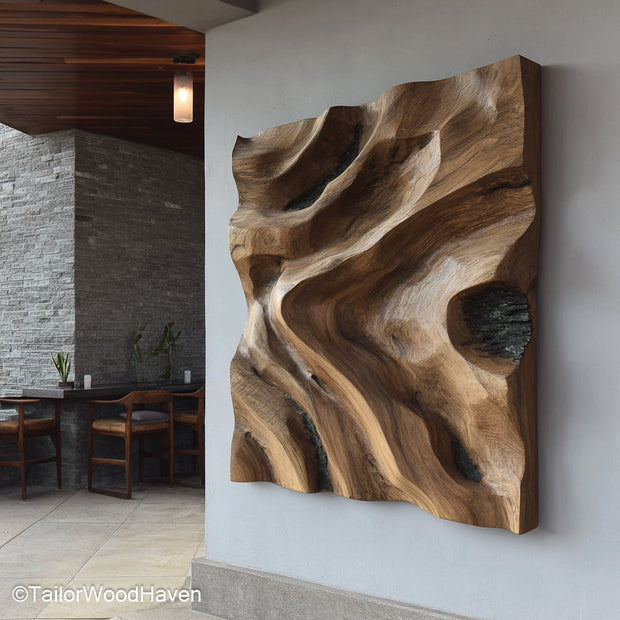 Live Edge Wall Art Live Edge Wall Art Panel Crafted from Real Wood Slabs with Natural Edges, Highlighting Unique Grain and Rustic Character
