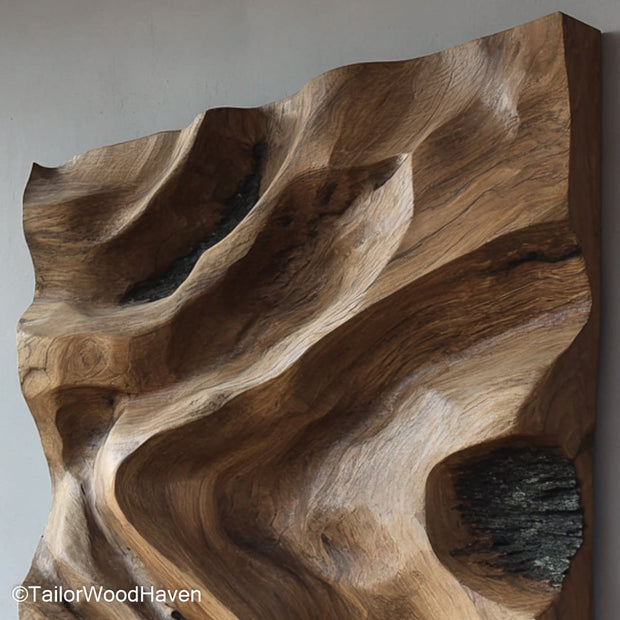 Live Edge Wall Art Live Edge Wall Art Panel Crafted from Real Wood Slabs with Natural Edges, Highlighting Unique Grain and Rustic Character