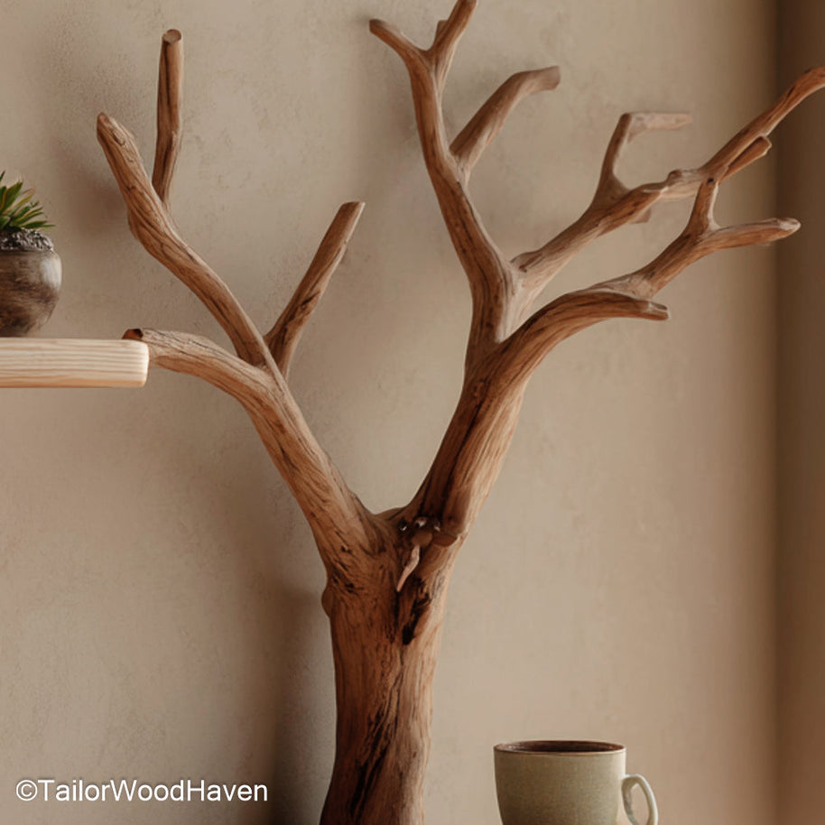 Bedside Wall Shelf handcrafted in hardwood with a simple floating design and warm finish, ideal for functional and minimalist bedroom wall storage