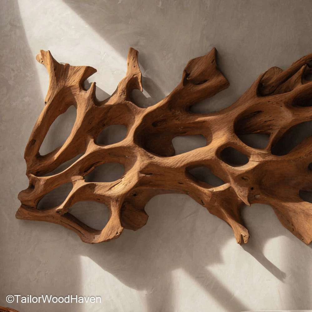 Handmade Wood Wall Decor Wall Mounted Wooden Decor Handmade with Rustic Texture for Warm, Inviting Interiors