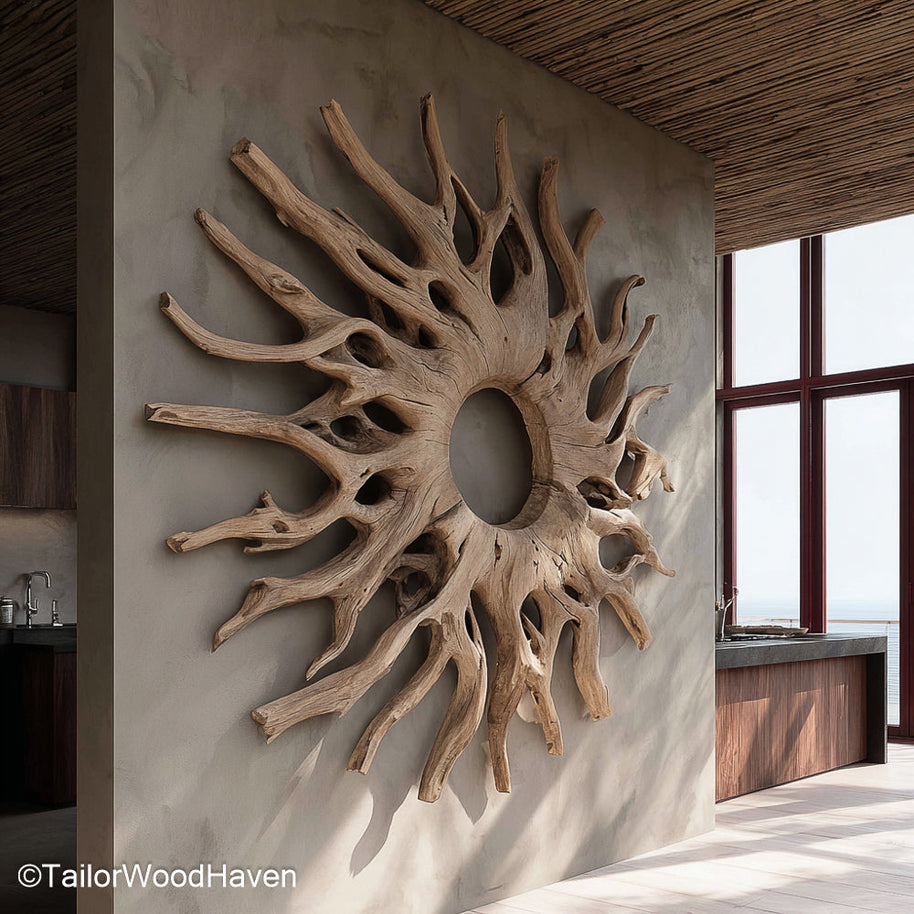 succulent driftwood wall art Large Driftwood Wall Art – Oversized Wall Sculpture Made from Real Dri – TailorWoodHaven