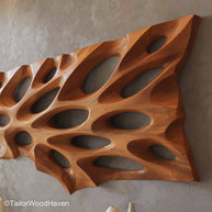 Abstract Wall Art Wood Artistic Wooden Wall Panel Featuring Abstract Shapes and Natural Grain for Contemporary Decor