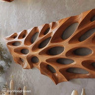 Abstract Wall Art Wood Artistic Wooden Wall Panel Featuring Abstract Shapes and Natural Grain for Contemporary Decor