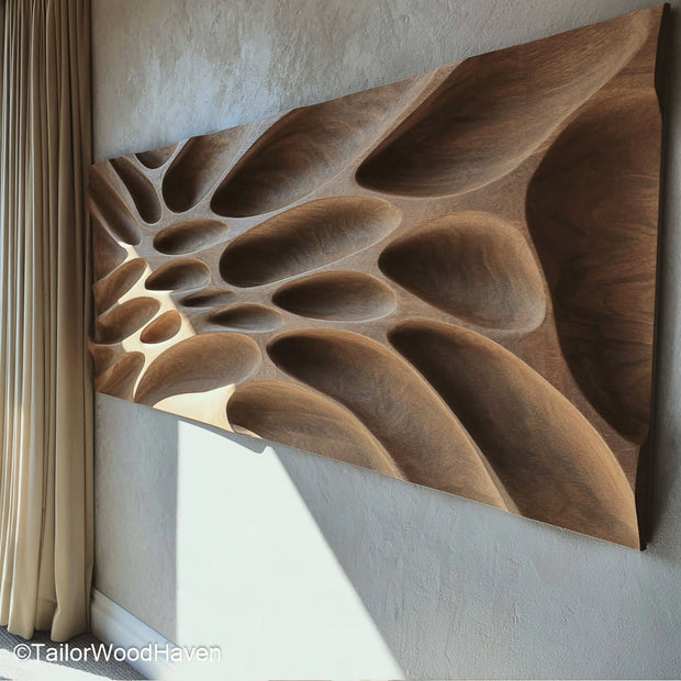 3D Wood Wall Art Layered Wooden Wall Art with Depth and Texture for Modern, Rustic, or Artistic Interior Spaces