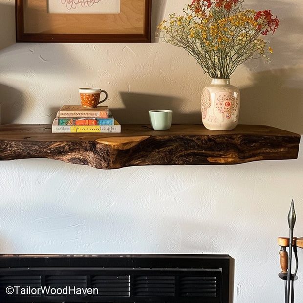 Black shelves floating design in matte finish with clean lines and hidden mounting, suitable for modern kitchen or office use