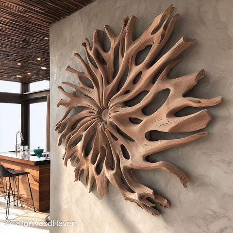 Drift Wood Wall Hanging Handcrafted Drift Wood Wall Hanging for Eco Friendly, Artistic Room Styling