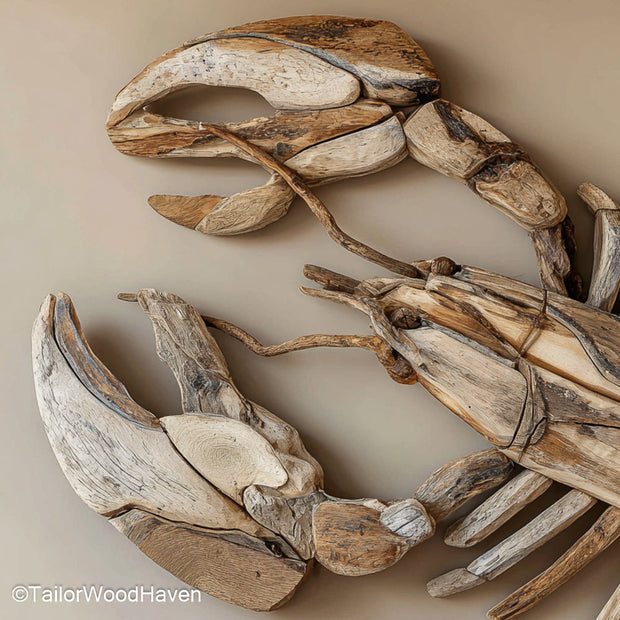 Outdoor Driftwood Wall Art sealed for weather resistance using natural wood pieces, perfect for decorating patios, garden walls, or covered balconies