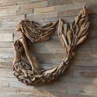 Drift Wood Wall sculpture made from natural ocean-collected driftwood, arranged in a textured wall display perfect for rustic or coastal interiors
