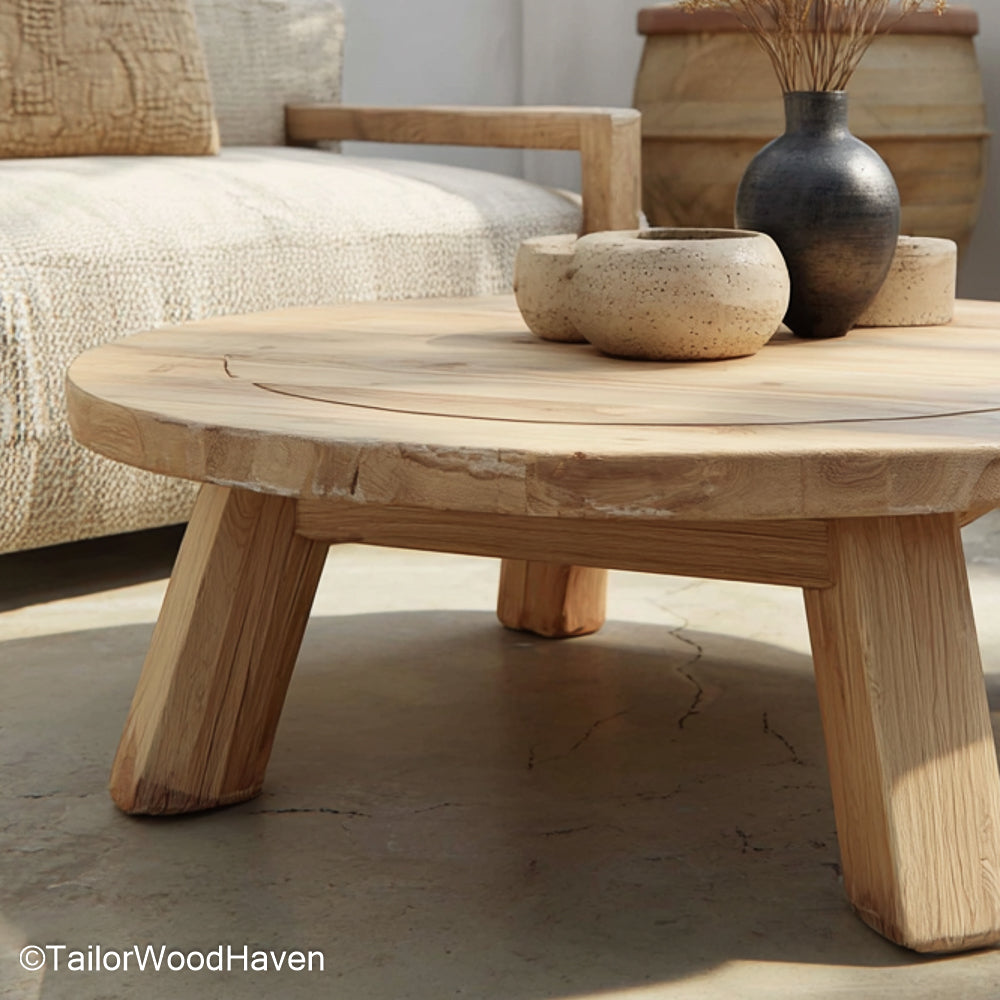 Live Edge Coffee Table Round Rustic Round Coffee Table Featuring Live Edge Wood for Organic Home Styling