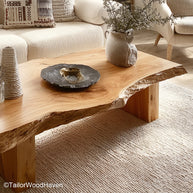 Large Live Edge Coffee Table Oversized Live Edge Coffee Table Crafted from Solid Wood for Spacious Living Rooms