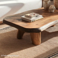 Coffee Table Raw Edge Solid Wood Coffee Table with Raw, Natural Edge for Rustic and Organic Interior Design