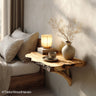 Small Wall Mounted Nightstand made from compact solid wood with floating brackets, designed for tight bedroom layouts and cozy guest spaces