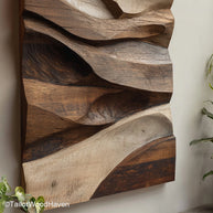 Wood Wall Decor for Bedroom handcrafted from solid wood with natural variation, ideal for adding soft texture and rustic charm to bedroom walls