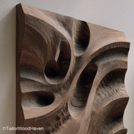 3D Wooden Artwork Handcrafted 3D Wooden Artwork Featuring Layered Carvings and Organic Textures for a Warm, Rustic Wall Accent in Any Room
