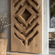 Wood Wall Art for Living Room made from hardwood with detailed grain and artisan finish, designed to bring warmth and texture to everyday interiors