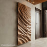 Flowcrest Vertical Carved Wood Wall Sculpture for Statement Rustic Styling
